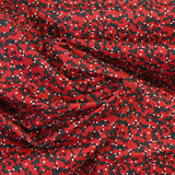 Cotton poplin printed arabesque red background