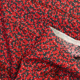 Cotton poplin printed arabesque red background