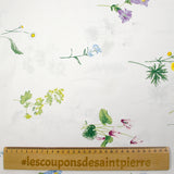 Cotton poplin printed flower collection white background