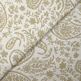 Beige cashmere printed cotton poplin with off-white background