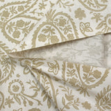 Beige cashmere printed cotton poplin with off-white background