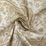 Beige cashmere printed cotton poplin with off-white background