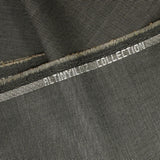 Greige and anthracite twill wool blend suit fabric