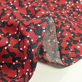Cotton poplin printed arabesque red background