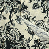 Crepe printed with black wood whisper on ecru background
