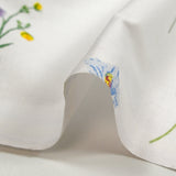 Cotton poplin printed flower collection white background