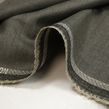 Greige and anthracite twill wool blend suit fabric