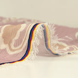 Crepe printed at the atelier des fleurs, old pink background