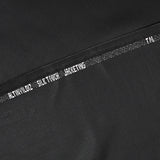 Black twill wool blend suit fabric