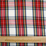 Polyviscose gabardine woven dyed checkered white background