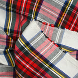 Polyviscose gabardine woven dyed checkered white background