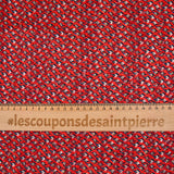 Printed muslin satin band blue eye red background