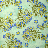 100% silk printed silk spring water green background