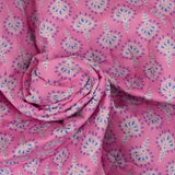 Double-sided quilted cotton Inaya pink by the meter