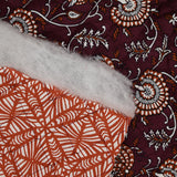 Double-sided quilted cotton Amayra camel and garnet per meter