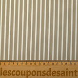 Rudy woven-dyed cotton striped 3 mm white taupe background