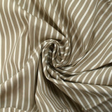 Rudy woven-dyed cotton striped 3 mm white taupe background