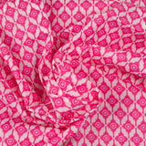 Indian cotton printed Bangalore pink white background