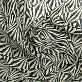 Black and ecru iridescent kite printed crinkle muslin