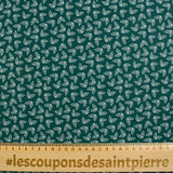 Cotton poplin printed holly green background