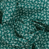 Cotton poplin printed holly green background