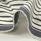 Rudy woven-dyed cotton striped 3 mm black white background
