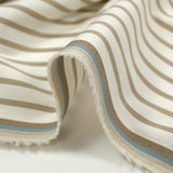 Rudy woven-dyed cotton striped 3 mm taupe white background