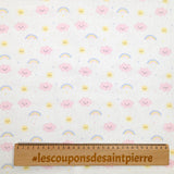 Cut -printed cotton print and pink cloud