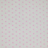 Cotton de algodón estampado Corazón rosa Fondo blanco