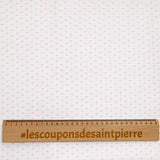 Cotton de algodón estampado Corazón rosa Fondo blanco