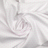 Cotton de algodón estampado Corazón rosa Fondo blanco