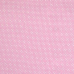 Piqué de coton imprimé à pois fond rose