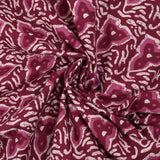 Cotton batik printed Jodhpur wine background