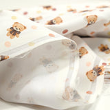 Bear and pea printed cotton stung