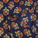 Indian cotton printed Jhansi navy background