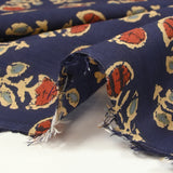 Indian cotton printed Jhansi navy background