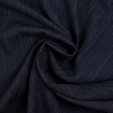 Crépon de polyester effet seersucker bleu marine