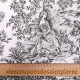 Piqué de coton toile de jouy noir