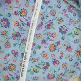 Claudia blue background crepe de chine