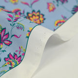 Claudia blue background crepe de chine