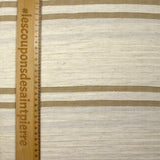 Viscose and cotton striped in relief taupe natural ecru background