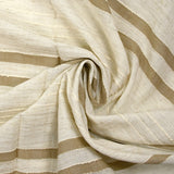Viscose and cotton striped in relief taupe natural ecru background