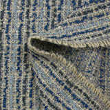 Carmen tweed mezcla lana lúrex beige y azul plata