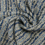 Carmen tweed mezcla lana lúrex beige y azul plata