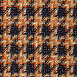 Mauve, orange and beige checked wool-blend tweed