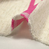 Viscose and cotton striped in pink relief natural ecru background
