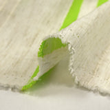 Viscosa y algodón a rayas en relieve verde manzana fondo crudo natural