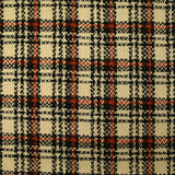 Burnt orange tartan wool tweed sand background