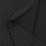Jersey de coton imprimé pois 1 mm gris fond noir