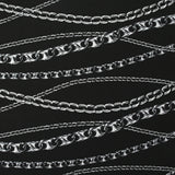 Satin viscose knit printed in black background chain